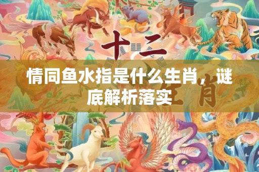 情同鱼水指是什么生肖，谜底解析落实