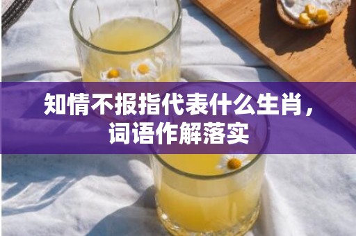 知情不报指代表什么生肖，词语作解落实