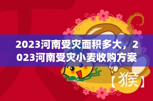 2023河南受灾面积多大，2023河南受灾小麦收购方案(各县市)