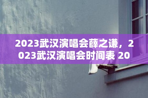 2023武汉演唱会薛之谦，2023武汉演唱会时间表 2023武汉演唱会汇总