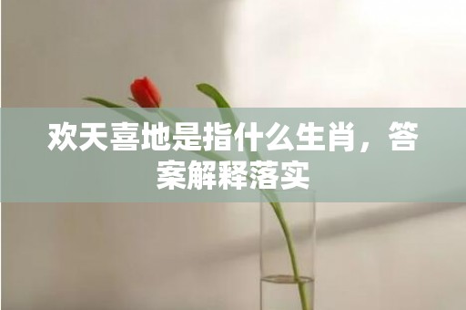 欢天喜地是指什么生肖，答案解释落实