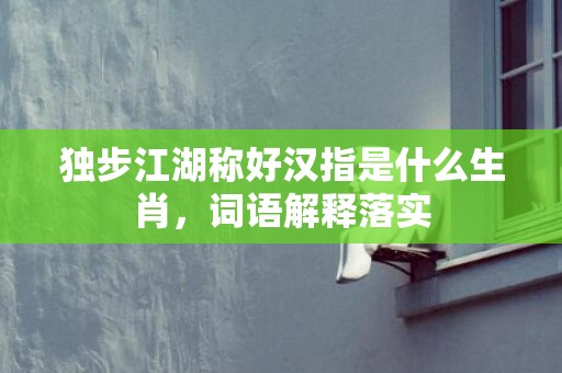 独步江湖称好汉指是什么生肖，词语解释落实