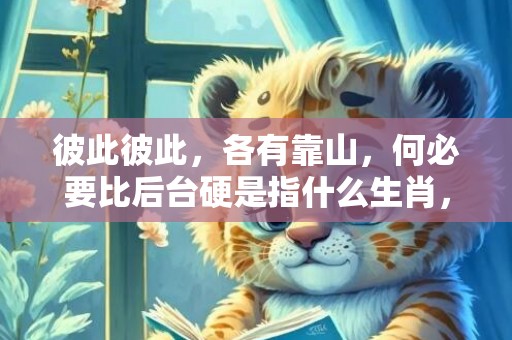 彼此彼此，各有靠山，何必要比后台硬是指什么生肖，精选解释落实