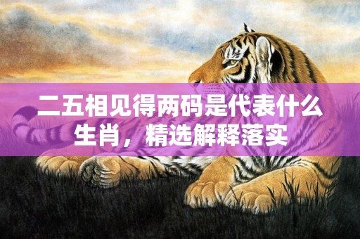 二五相见得两码是代表什么生肖，精选解释落实