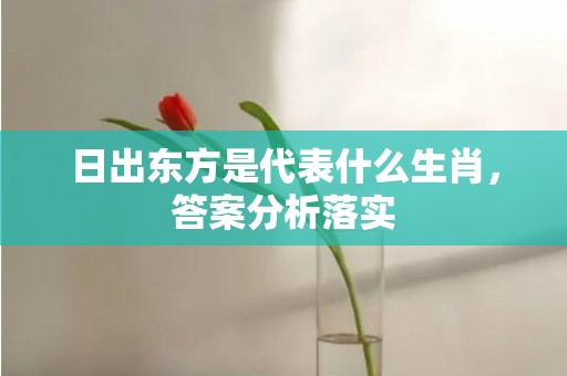 日出东方是代表什么生肖，答案分析落实