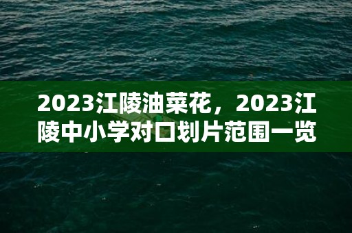 2023江陵油菜花，2023江陵中小学对口划片范围一览
