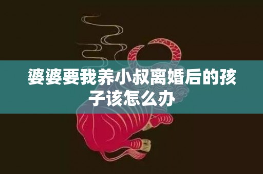 婆婆要我养小叔离婚后的孩子该怎么办