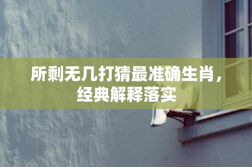 所剩无几打猜最准确生肖，经典解释落实