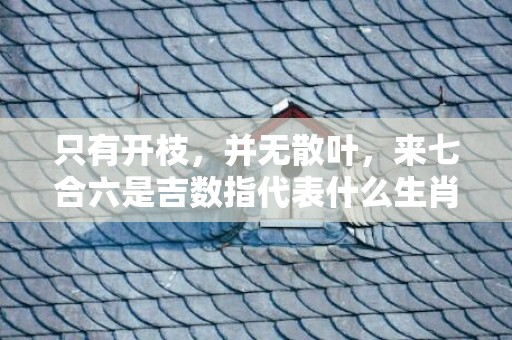 只有开枝，并无散叶，来七合六是吉数指代表什么生肖，精选答案落实