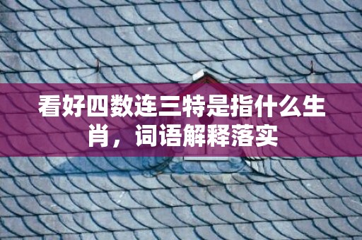 看好四数连三特是指什么生肖，词语解释落实