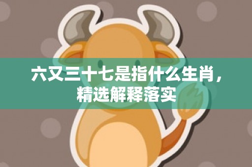 六又三十七是指什么生肖，精选解释落实