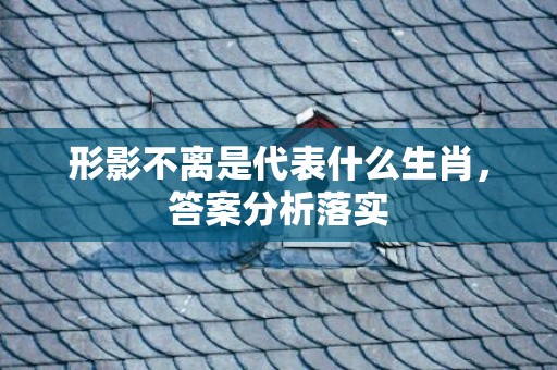 形影不离是代表什么生肖，答案分析落实