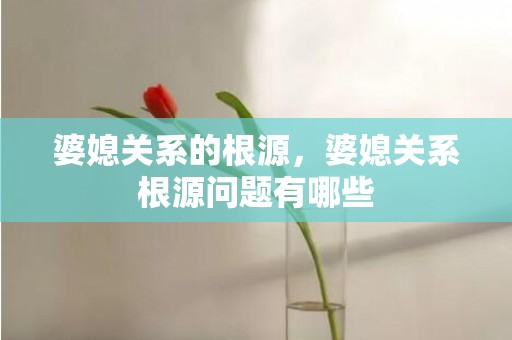 婆媳关系的根源，婆媳关系根源问题有哪些