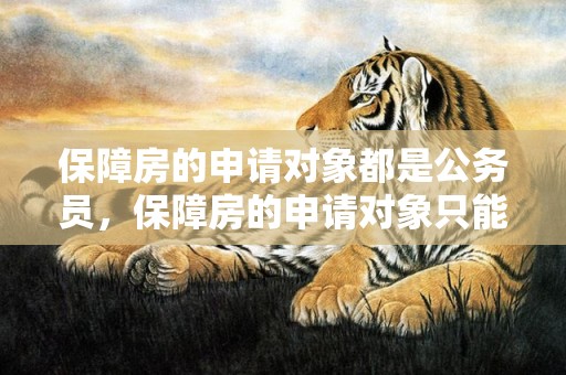 保障房的申请对象都是公务员，保障房的申请对象只能是什么