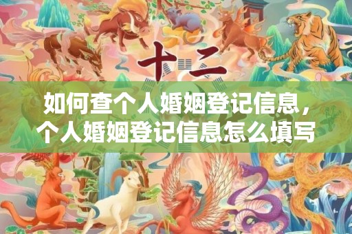 如何查个人婚姻登记信息，个人婚姻登记信息怎么填写 中原区民政局结婚登记
