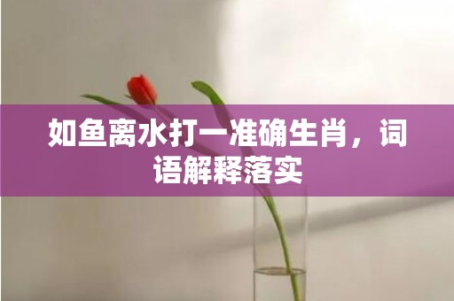 如鱼离水打一准确生肖，词语解释落实