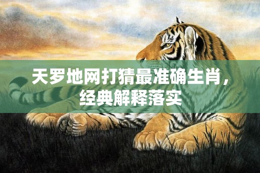 天罗地网打猜最准确生肖，经典解释落实