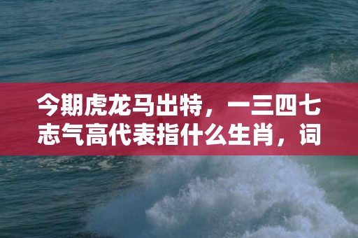 今期虎龙马出特，一三四七志气高代表指什么生肖，词语解释落实