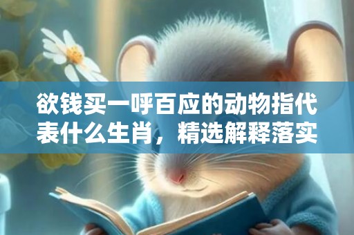 欲钱买一呼百应的动物指代表什么生肖，精选解释落实
