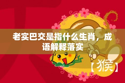 老实巴交是指什么生肖，成语解释落实
