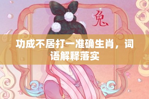 功成不居打一准确生肖，词语解释落实