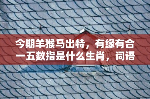 今期羊猴马出特，有缘有合一五数指是什么生肖，词语精选落实
