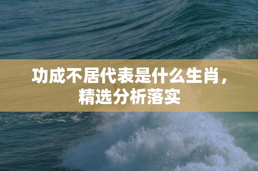 功成不居代表是什么生肖，精选分析落实