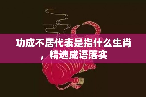 功成不居代表是指什么生肖，精选成语落实