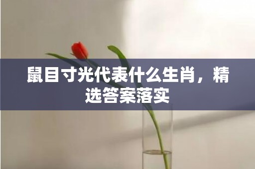 鼠目寸光代表什么生肖，精选答案落实