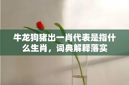 牛龙狗猪出一肖代表是指什么生肖，词典解释落实