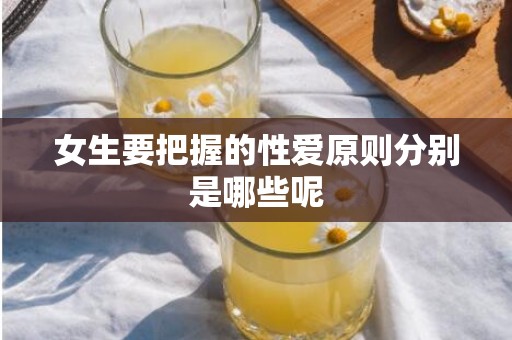 女生要把握的性爱原则分别是哪些呢