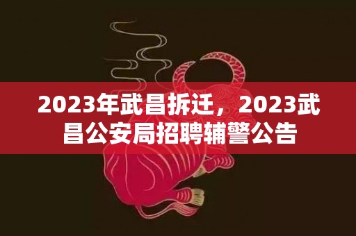2023年武昌拆迁，2023武昌公安局招聘辅警公告