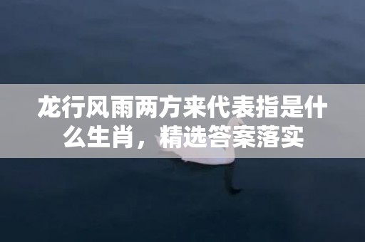 龙行风雨两方来代表指是什么生肖，精选答案落实