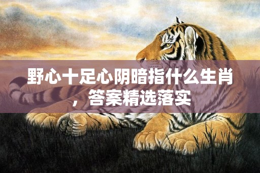 野心十足心阴暗指什么生肖，答案精选落实