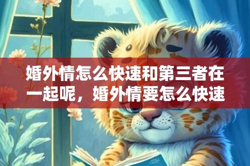 婚外情怎么快速和第三者在一起呢，婚外情要怎么快速的挽回方案
