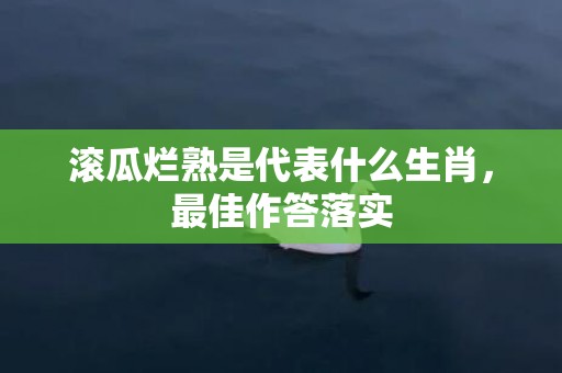 滚瓜烂熟是代表什么生肖，最佳作答落实