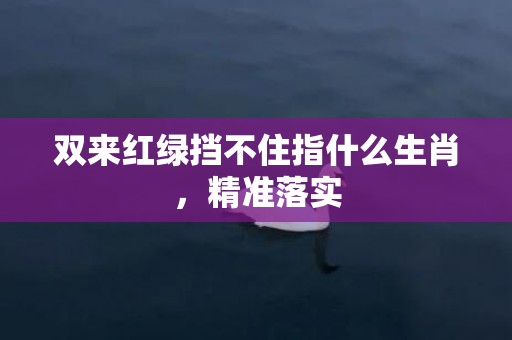 双来红绿挡不住指什么生肖，精准落实