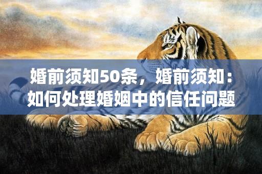 婚前须知50条，婚前须知：如何处理婚姻中的信任问题(婚姻中信任的重要性)