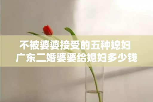 不被婆婆接受的五种媳妇 广东二婚婆婆给媳妇多少钱