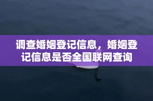 调查婚姻登记信息，婚姻登记信息是否全国联网查询