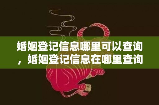 婚姻登记信息哪里可以查询，婚姻登记信息在哪里查询