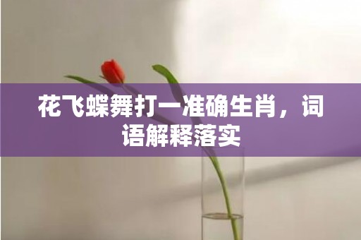 花飞蝶舞打一准确生肖，词语解释落实