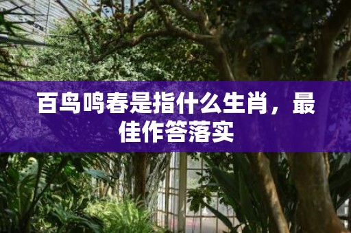 百鸟鸣春是指什么生肖，最佳作答落实