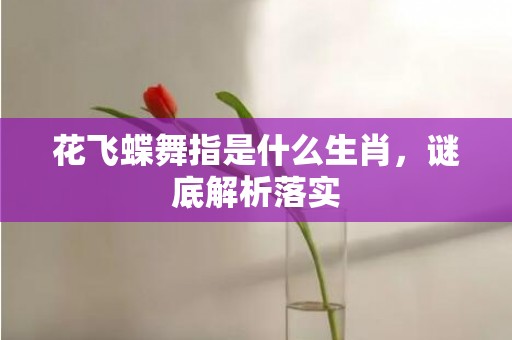 花飞蝶舞指是什么生肖，谜底解析落实