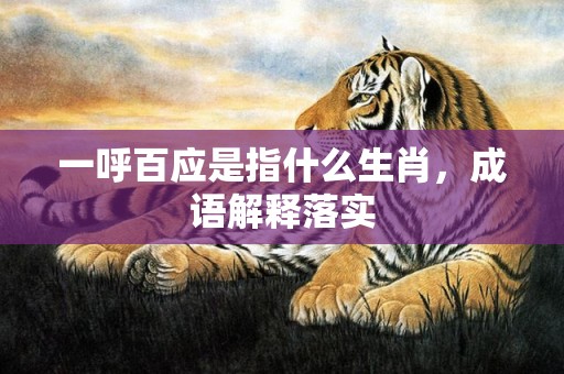 一呼百应是指什么生肖，成语解释落实