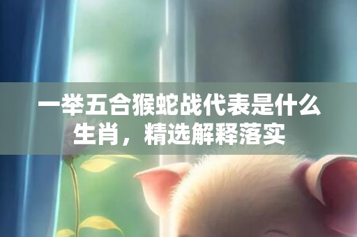 一举五合猴蛇战代表是什么生肖，精选解释落实