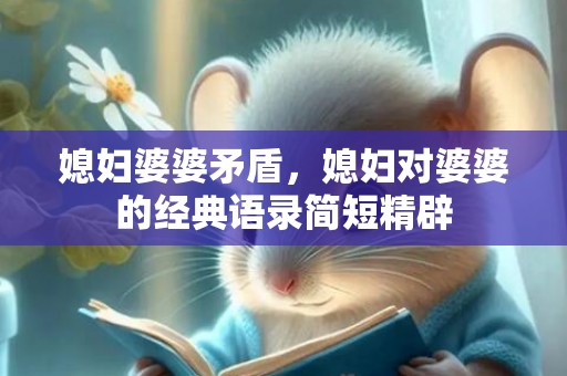 媳妇婆婆矛盾，媳妇对婆婆的经典语录简短精辟
