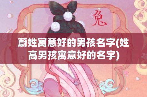 蔚姓寓意好的男孩名字(姓高男孩寓意好的名字)