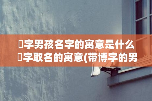 玹字男孩名字的寓意是什么 玹字取名的寓意(带博字的男孩名字)