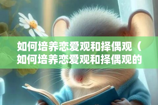 如何培养恋爱观和择偶观（如何培养恋爱观和择偶观的关系）